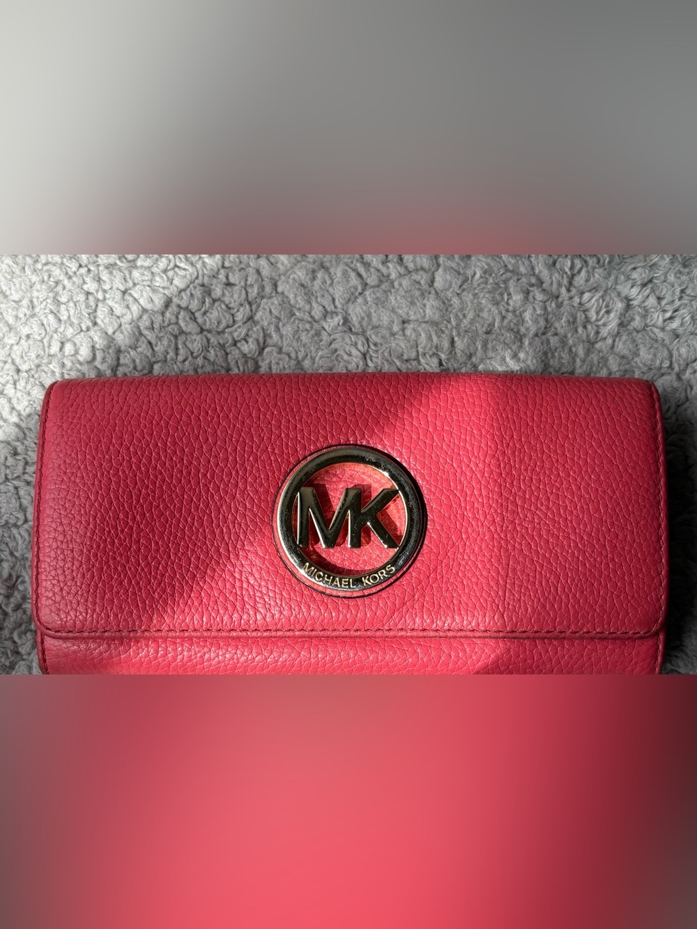 Michael Kors Pebbled Leather Wallet with MK Medallion
